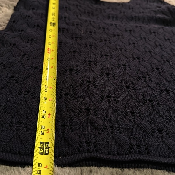A.P.C. Tank Shell Cotton Navy Top  Open  Knit Scoop Neck SIZE medium - Picture 9 of 10